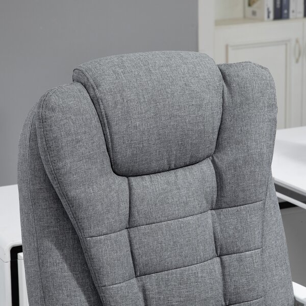 Vinsetto Massage Office Chair Heated 6 Points Vibration, Adjustable Swivel Ergonomic High Back Desk Chair w/ Footrest, Cat Scratch Anti, Grey Aosom UK
