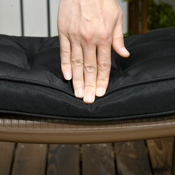 Outsunny Replacement Dining Chair Seat Pad, Garden Seat Cushion with Ties, 40 x 40cm, Black Aosom UK