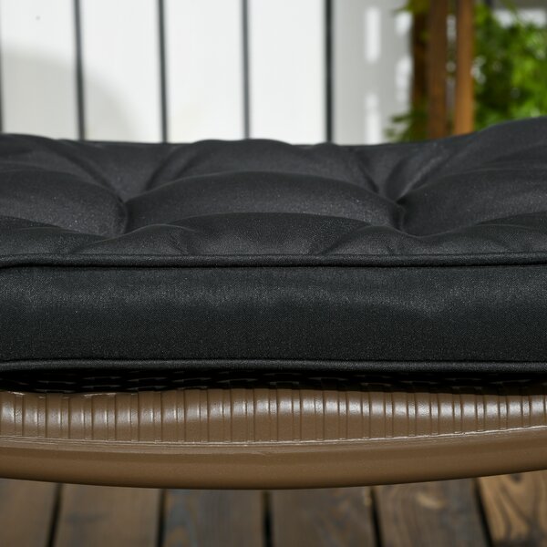 Outsunny Replacement Dining Chair Seat Pad, Garden Seat Cushion with Ties, 40 x 40cm, Black Aosom UK