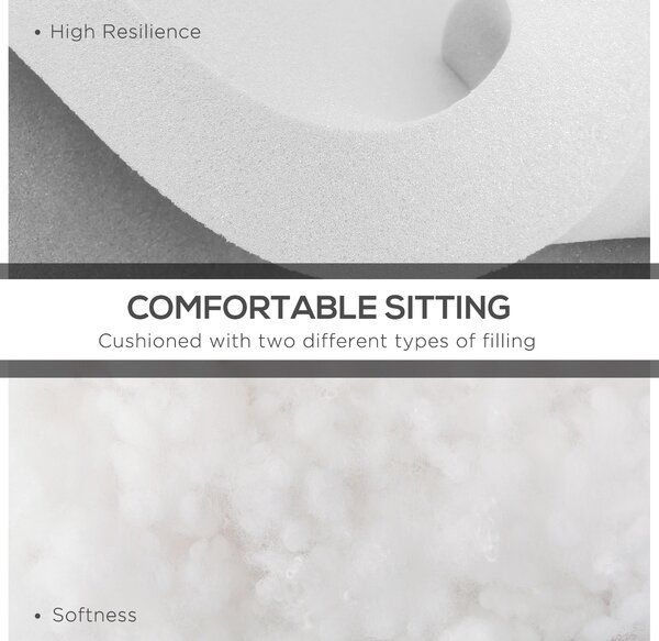 Outsunny Replacement Dining Chair Seat Pad, Garden Seat Cushion with Ties, 40 x 40cm, Black Aosom UK