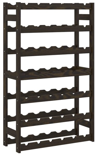 Wine Rack for 42 Bottles Black Solid Wood Pine