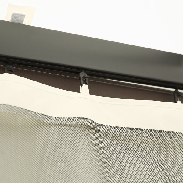 Outsunny Universal Mosquito Netting, Replacement Mesh Sidewall for Patio Gazebos & Canopy Tents, 352 x 207cm, Beige