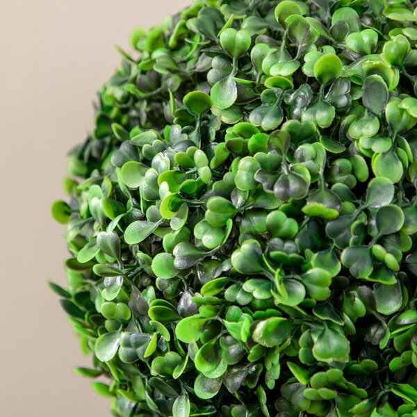 HOMCOM Artificial Boxwood Topiary Balls Set of 2: Faux Plants in Pots, Indoor Outdoor Decor, 20x20x60cm, Green. Aosom UK