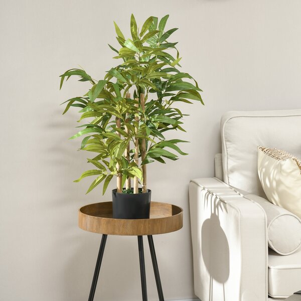 HOMCOM Artificial Bamboo Tree, Fake Plant in Pot for Indoor Outdoor Decor, 15x15x60cm, Green Aosom UK
