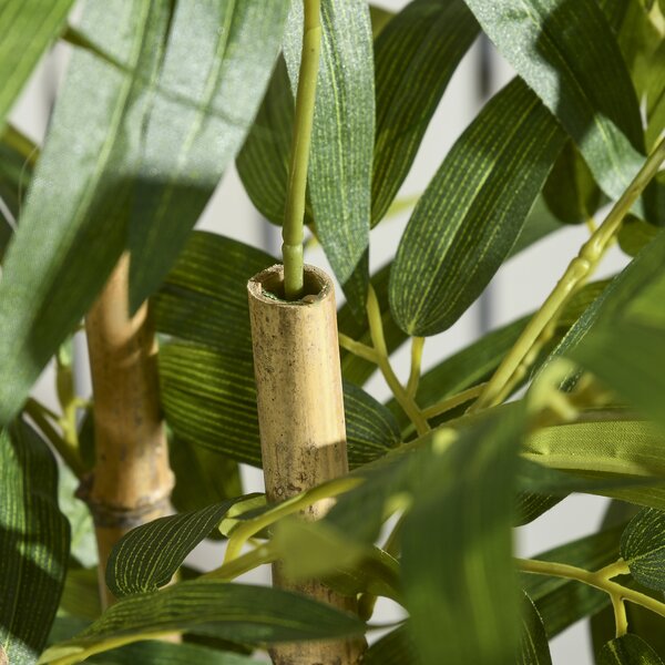 HOMCOM Artificial Bamboo Tree, Fake Plant in Pot for Indoor Outdoor Decor, 15x15x60cm, Green Aosom UK