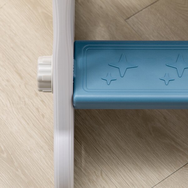AIYAPLAY Indoor Toddler Slide: Freestanding Space Theme Baby Slide for Ages 1.5-3 Years, Blue Aosom UK