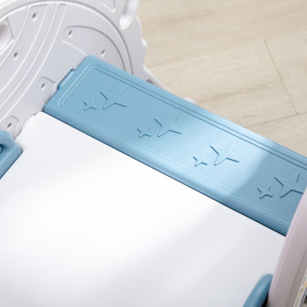AIYAPLAY Indoor Toddler Slide: Freestanding Space Theme Baby Slide for Ages 1.5-3 Years, Blue Aosom UK