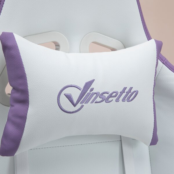 Vinsetto Gaming Chair, Recliner with PU Leather, 360 Swivel, Footrest & Lumbar Support, Purple Aosom UK