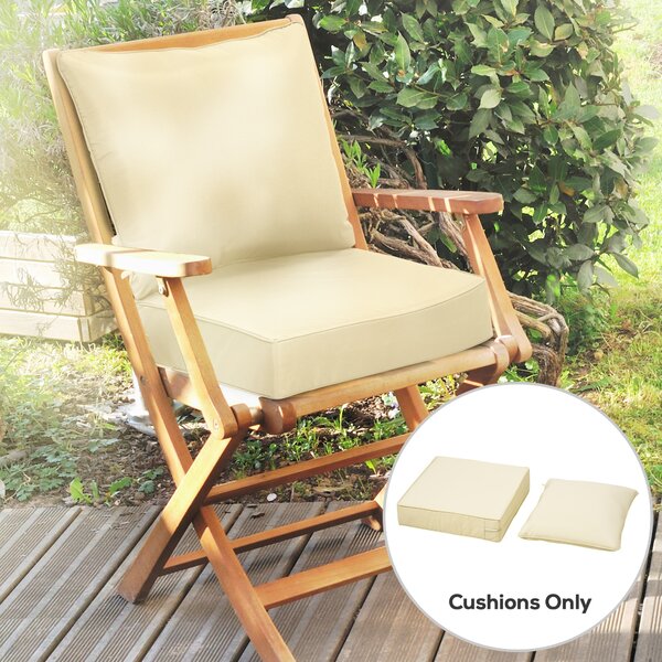 Outsunny Outdoor Seat and Back Cushion Set Patio Deep Seating Chair Replacement Cushion, Anti-Cat-Scratch Aosom UK