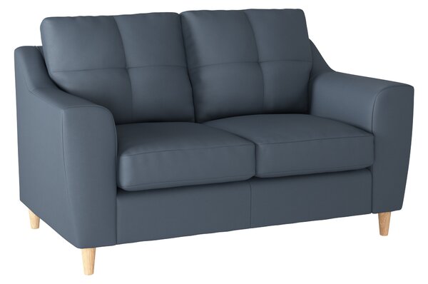 Baxter Kalman Navy Faux Leather 2 Seater Sofa