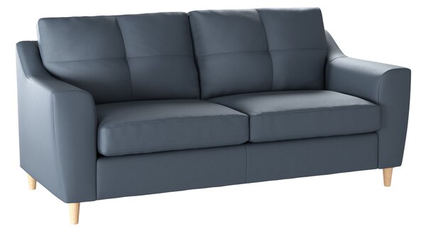 Baxter Kalman Navy Faux Leather 3 Seater Sofa