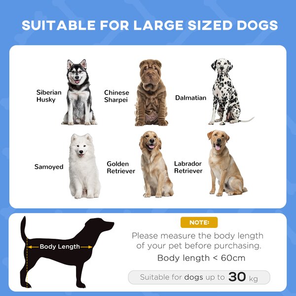 PawHut Elevated Dog Bed: Waterproof Mesh with UV Canopy, for Large Breeds, 92 x 76 x 90cm, Blue Aosom UK