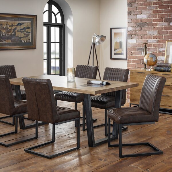 Brooklyn Rectangular Dining Table with 6 Chairs, Solid Oak