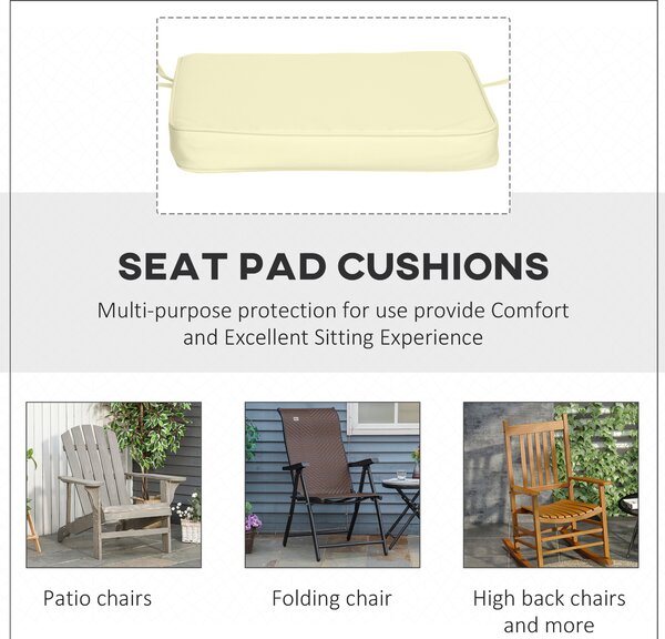 Outsunny Garden Chair Cushions: Set of 6 Plush Seat Pads for Alfresco Comfort, 42Lx42Wx5T cm, Cream White Aosom UK