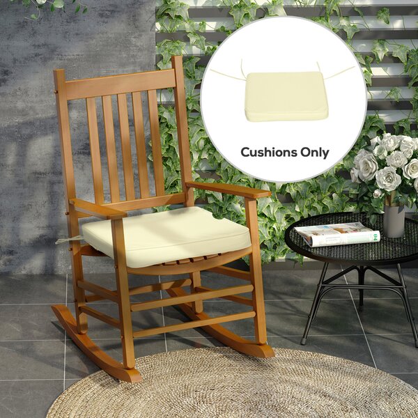 Outsunny Garden Chair Cushions: Set of 6 Plush Seat Pads for Alfresco Comfort, 42Lx42Wx5T cm, Cream White Aosom UK