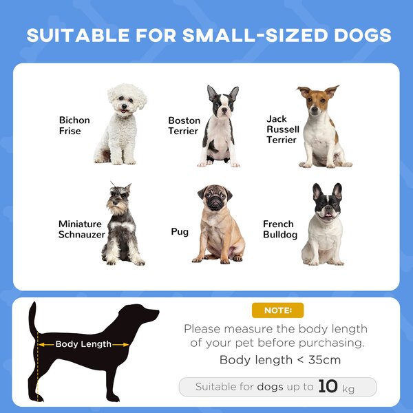 PawHut Raised Dog Bed Waterproof Elevated Pet Cot with Breathable Mesh UV Protection Canopy Blue, for Small Dogs, 61 x 46 x 62cm Aosom UK
