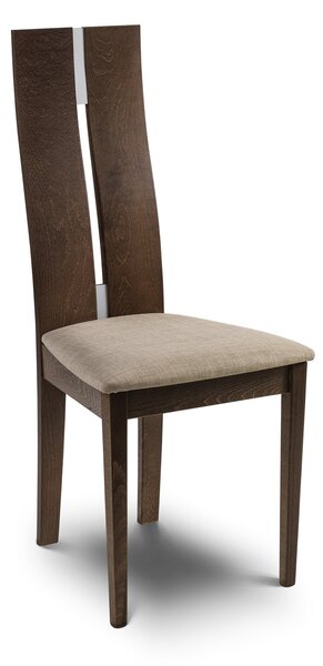 Cayman Set of 2 Dining Chairs, Walnut Faux Leather