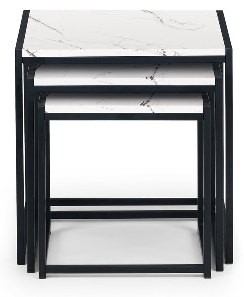 Tribeca Nest of 3 Tables, White Marble