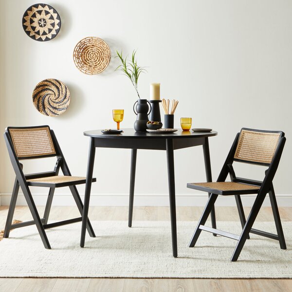 Franco Folding Dining Chair, Black Beech Wood