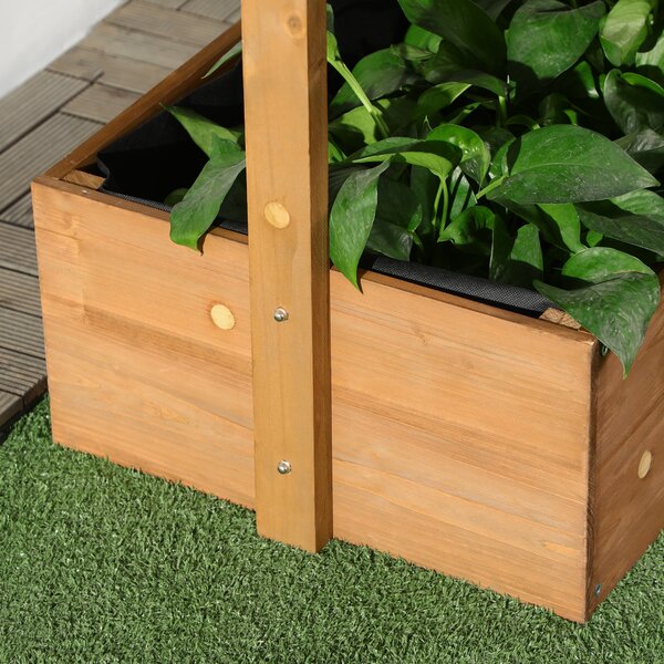 Outsunny 80cm x 45cm x 142cm 4-Tier Raised Garden Bed, Fir Wood Vertical Planter Box, Freestanding Elevated Plant Stand Outdoor Aosom UK