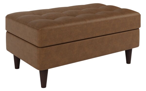 Zoe Mocha Faux Leather Storage Footstool