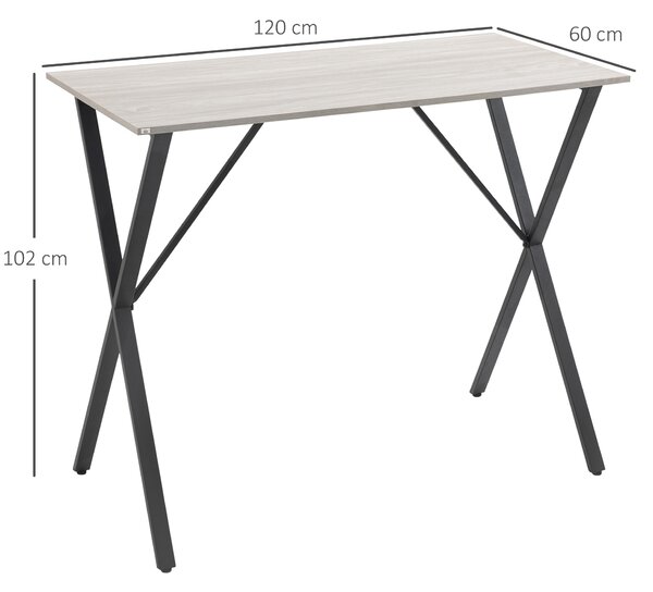 HOMCOM 120 cm Rectangular Bar Table for 4 People, Modern Kitchen Table with Marble Effect Tabletop, Steel Legs, Breakfast Table, White Aosom UK