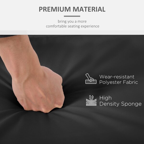 Outsunny Rattan Sofa Chair Cushion Set, 2 Piece, 1 Seat Pad and 1 Back Pillow, for Indoor and Outdoor Use, Black Aosom UK