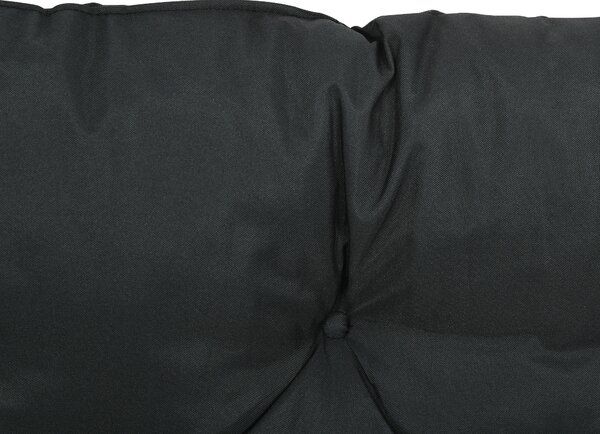 Outsunny 2 Seater Bench Cushion, Garden Chair Cushion with Back and Ties for Indoor and Outdoor Use, 98 x 100 cm, Black