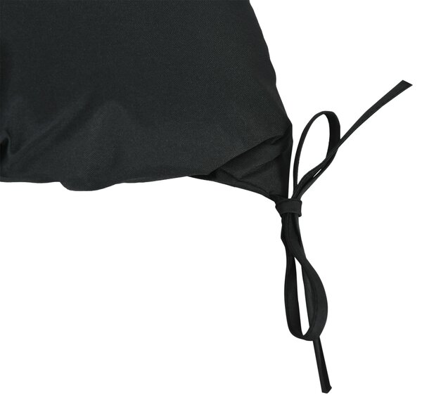 Outsunny 2 Seater Bench Cushion, Garden Chair Cushion with Back and Ties for Indoor and Outdoor Use, 98 x 100 cm, Black