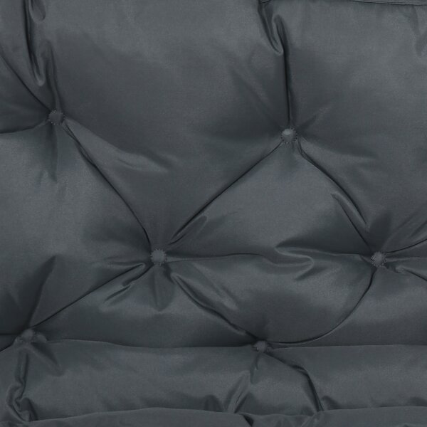 Outsunny Garden Bench Cushion: 2-Seater Padded Chair Pad with Back & Ties, Indoor/Outdoor Use, Dark Grey, 98 x 100cm Aosom UK