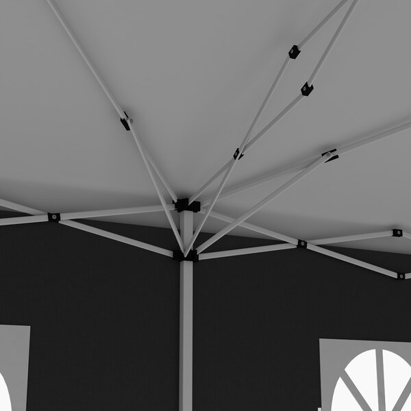Outsunny 3 x 6m Pop Up Gazebo with Sides, Portable Height Adjustable Party Tent with Storage Bag for Garden and Event, Black Aosom UK
