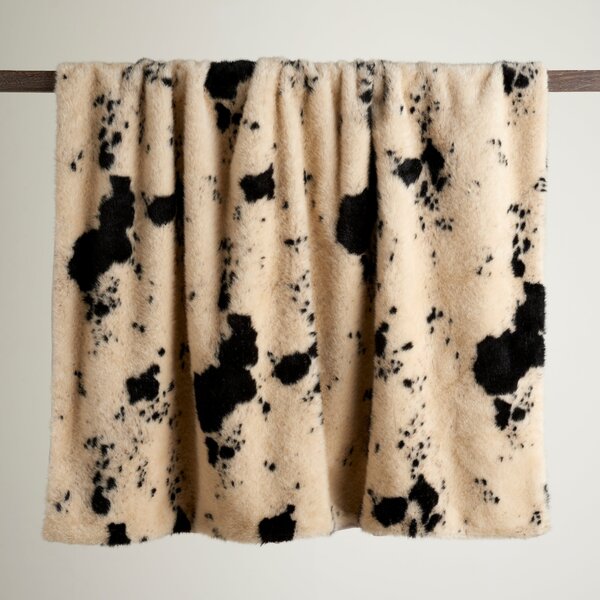 Faux Cow Hide Throw Blanket