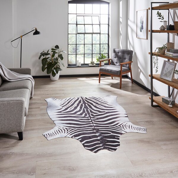 Faux Zebra Print Rug