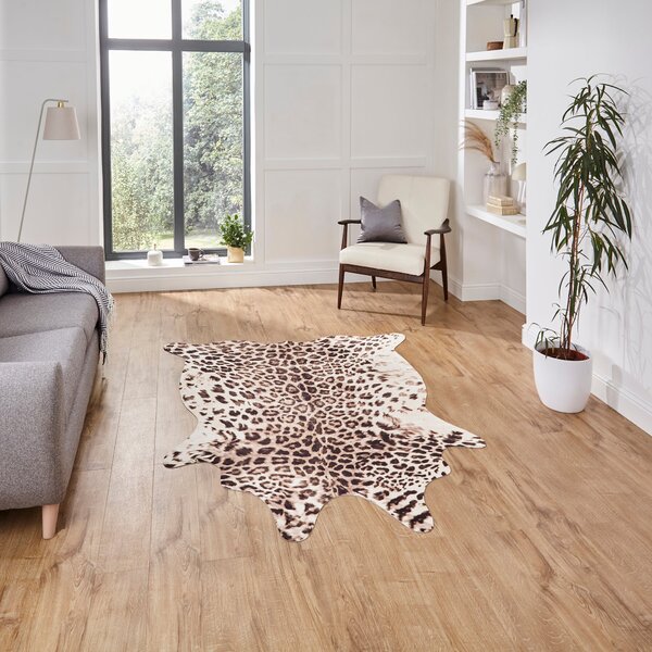 Faux Leopard Print Rug