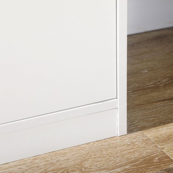 HOMCOM Freestanding Bathroom Cabinet, 4 Drawer Storage Cupboard with Door for Living Room, Kitchen, Bedroom, White Aosom UK