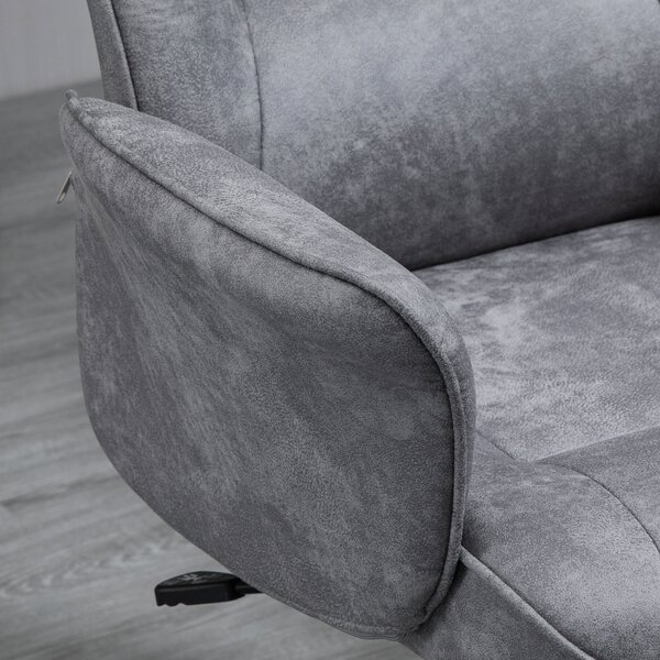 Vinsetto Swivel Ergonomic Office Chair Mid Back Desk Chair for Home Study Bedroom, Cat Scratch Resistant, Light Grey Aosom UK