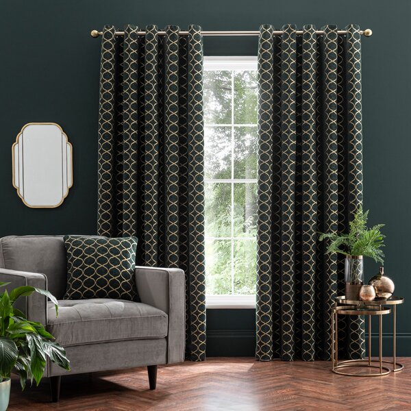 Chenille Ogee Eyelet Curtains