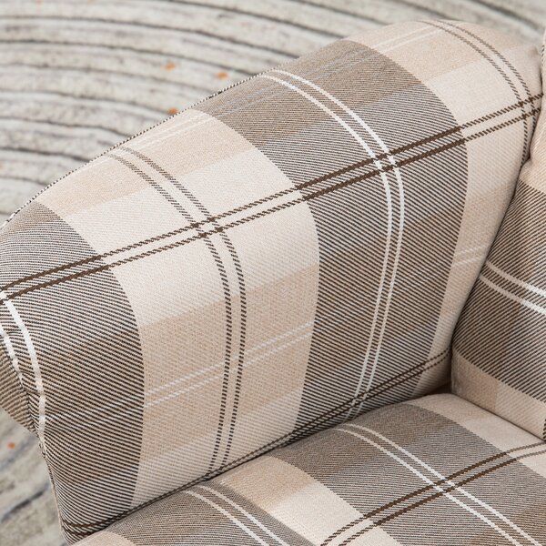 HOMCOM Linen Swivel Recliner Chair with Footstool, Wooden Base, Cat Scratch Resistant, Multicolour Aosom UK