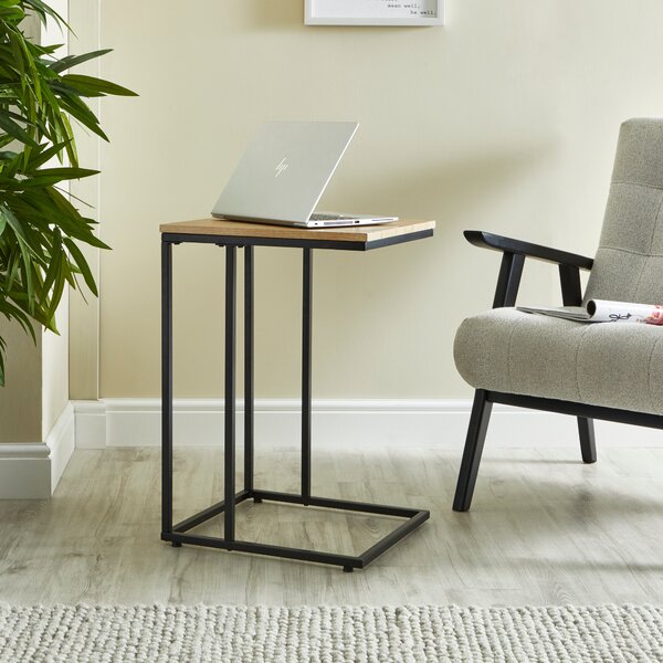 Charlie C-Shaped Side Table, Oak Effect