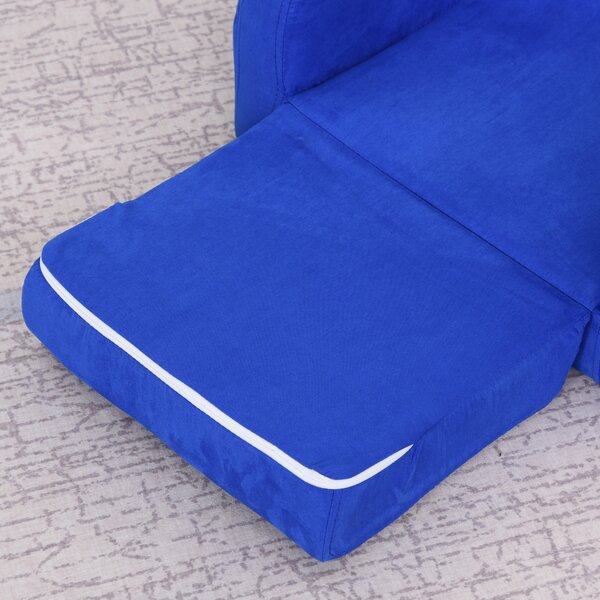 HOMCOM 2 In 1 Kids Children Sofa Chair Bed Folding Couch Soft Flannel Foam Toddler Furniture for 3-4 Years Old Playroom Bedroom Living Room Aosom UK