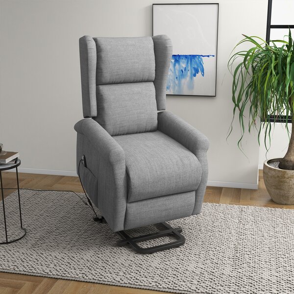 HOMCOM Power Lift Chair for Elderly, Electric Riser Recliner Armchair with Remote Control, Grey Aosom UK