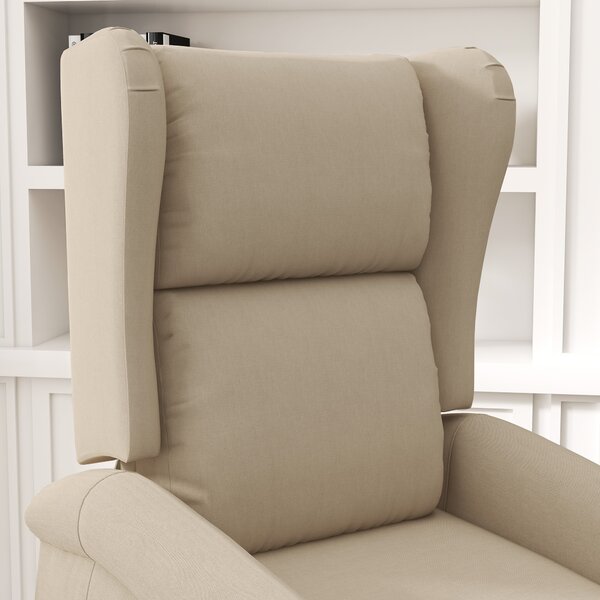 HOMCOM Electric Recliner Armchair for Elderly with Remote Control, Fabric Riser Recliner Chair, Beige Aosom UK
