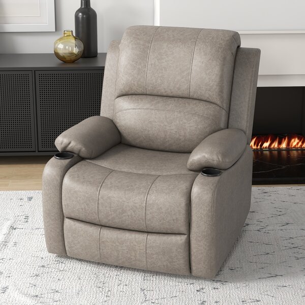 HOMCOM Microfibre Recliner Armchair, with Adjustable Leg Rest, Cup Holder, Cat Scratch Resistant Fabric, for Home Living Room, Brown