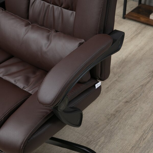 Vinsetto Executive Chair with 6-Point Massage, Recliner with Remote Control, Swivel Wheels & Footrest, PU Leather, Brown Aosom UK
