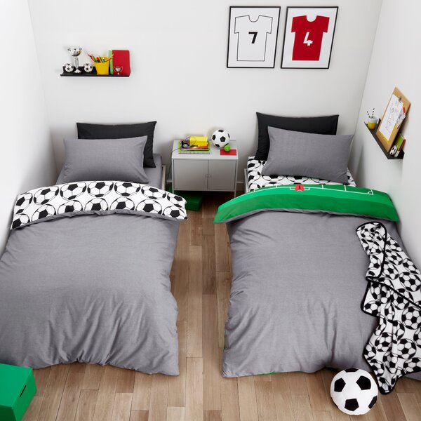 Football Duvet Cover and Pillowcase Twin Pack Set