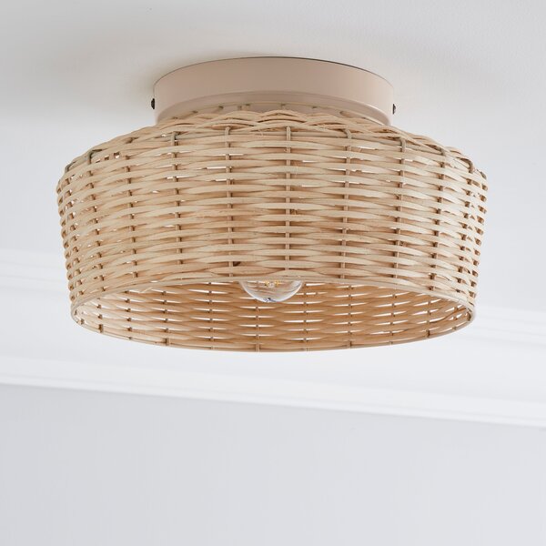 Ohio Rattan Flush Ceiling Light