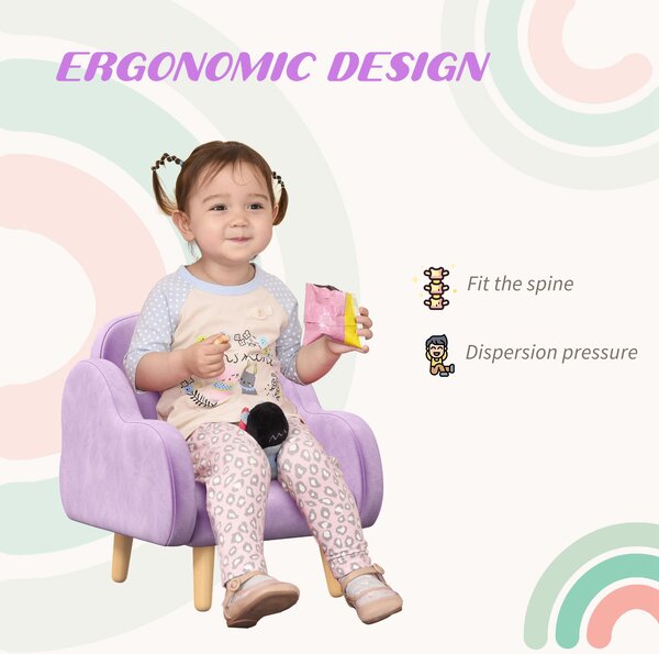 ZONEKIZ Cloud Shape Toddler Armchair, Ergonomically Designed Kids Chair, Children Playroom Mini Sofa for Relaxing for Ages 1.5-5 Years Aosom UK