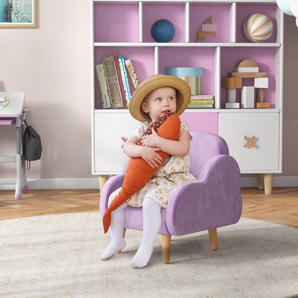 ZONEKIZ Cloud Shape Toddler Armchair, Ergonomically Designed Kids Chair, Children Playroom Mini Sofa for Relaxing for Ages 1.5-5 Years Aosom UK