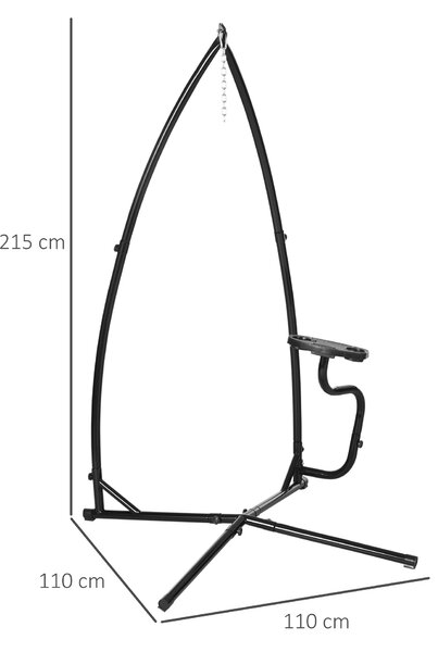 Outsunny Hammock Chair Stand Only Construction Heavy Duty Metal C-Stand for Hanging Hammock Chair Porch Swing Indoor or Outdoor Use