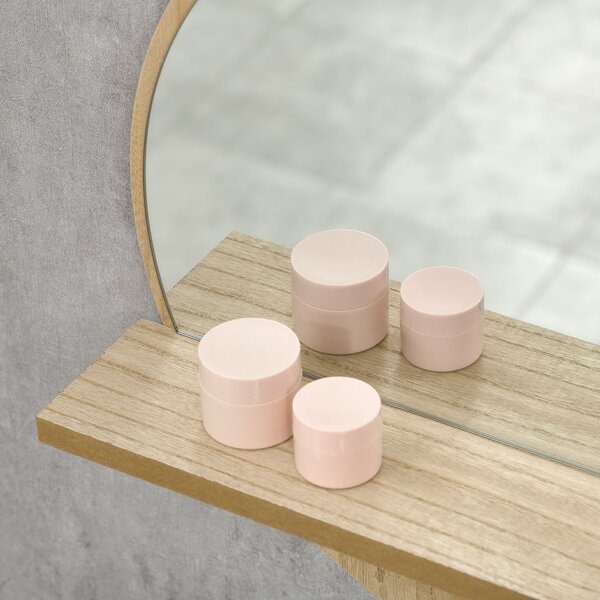 Kleankin Decorative Wall Mirror: 45cm Circular Bathroom Mirror with Storage Shelf, Wooden Frame, Natural Wood Effect Aosom UK